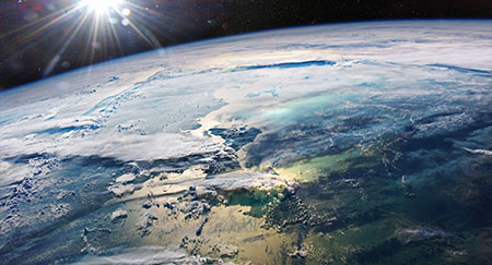 Vista aérea del planeta Tierra