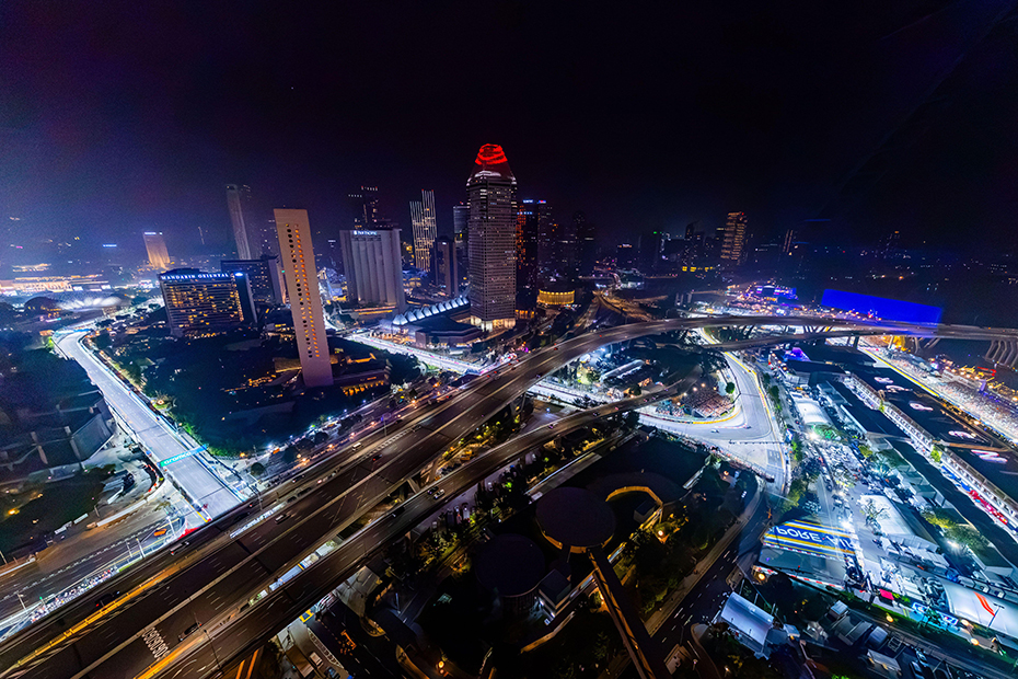 A general view of the action at the Singapore Grand Prix at the Marina Bay Street Circuit, in Singapore.