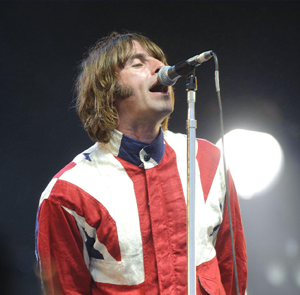 Liam Gallagher of Beady Eye performing at at the Isle of Wight Festival, at Seaclose Park in Newport
