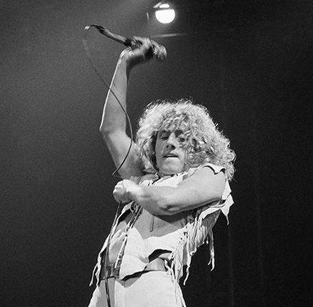 Roger Daltry lead singer for the rock group "Who" performs during concert on March 11, 1976 at New York's Madison square garden.