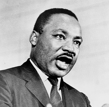 Rev. Martin Luther King, speaking at a rally in Crawfordville, Georgia. Months after the passage of the 1965 Voting Rights Act,