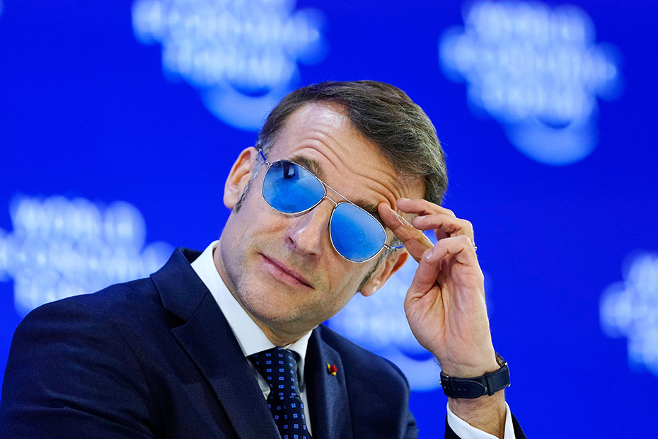 rench President Emmanuel Macron is seen during the Annual Meeting of the World Economic Forum in Davos, Switzerland