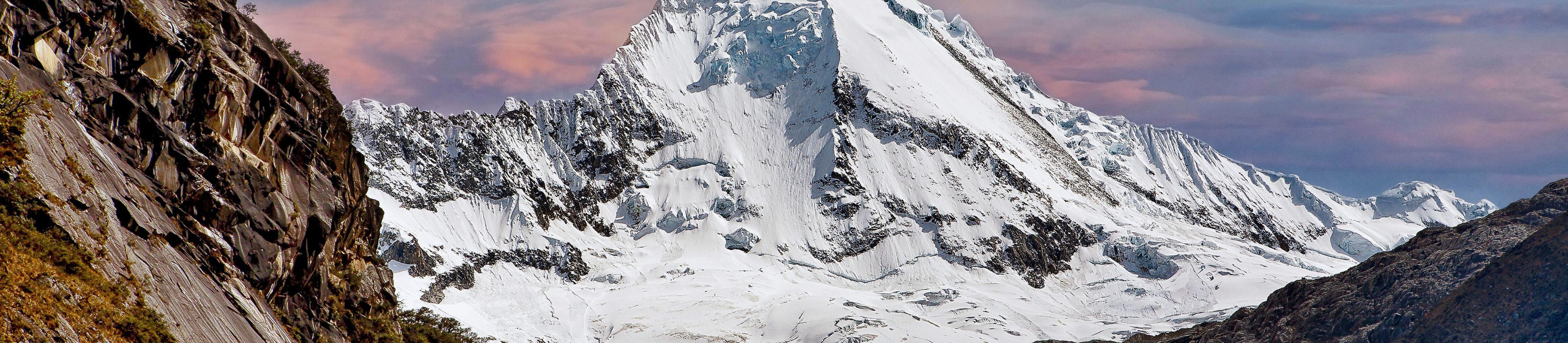 Beautiful snow-capped Artesonraju, in Caraz Peru - Image ID: 2T3AM40 (RF)