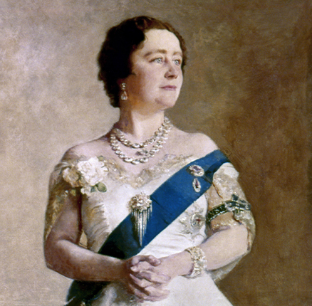 ELIZABETH BOWES-LYON /n(1900-2002). Queen consort of King George VI of England and mother of Queen Elizabeth II. Oil on canvas,