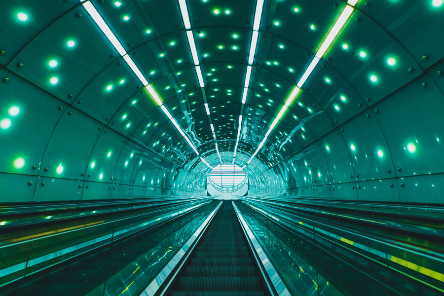modern architecture of the metro station