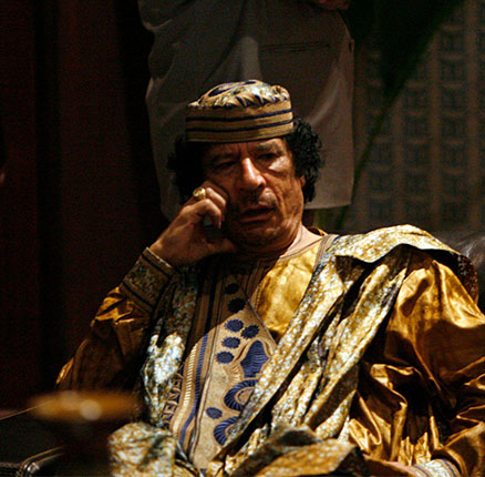 Libya's leader Muammar Gaddafi attends the 9th summit of the African Union in Accra July 3rd 2007