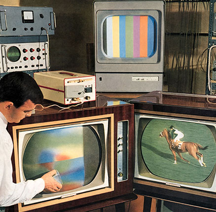 broadcast, television, promotional leaflet, colour TV system, SECAM, France, circa 1965