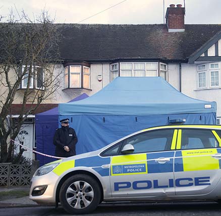 The address in New Malden which has been sealed-off by police after Russian businessman Nikolai Glushkov, a close friend of Putin critic Boris Berezovsky, has been found dead. 