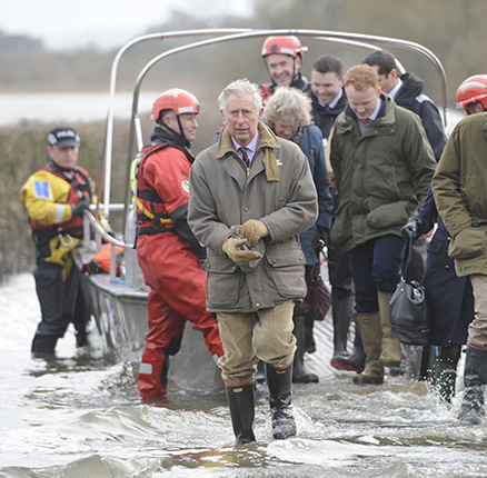 Prince of Wales visits Somerset flood victims
