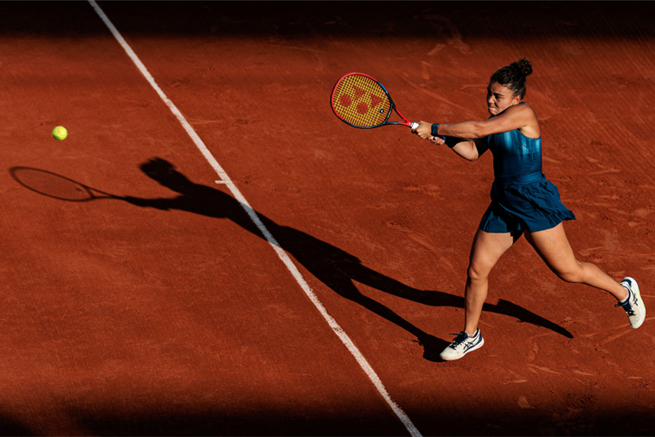 Italy's Jasmine Paolini during the French Open at Roland Garros. 