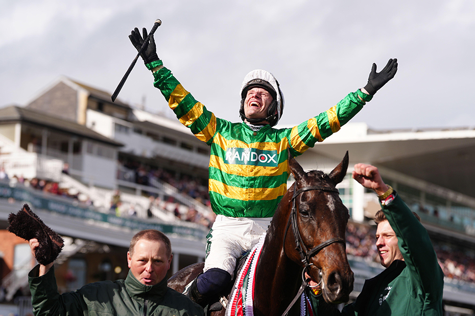 I Am Maximus ridden by jockey Paul Townend, after winning the Randox Grand National on day three of the Randox Grand National Festival 2026 at Aintree Racecourse. 