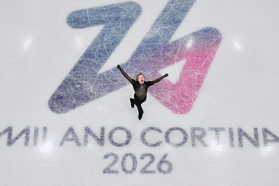 Ilia Malinin of the United States wobbles while competing during the figure skating men's team event at the 2026 Winter Olympics, in Milan