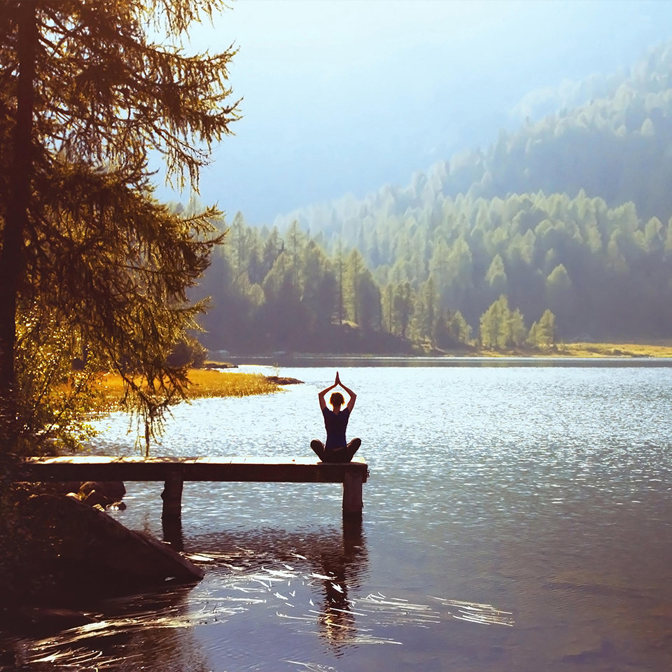 wellbeing and healthy lifestyle concept, yoga background
