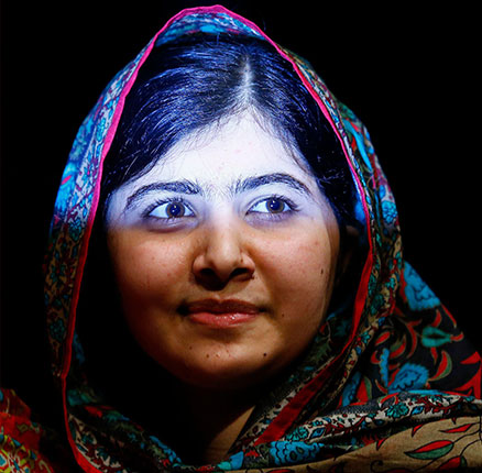 Pakistani schoolgirl Malala Yousafzai, the joint winner of the Nobel Peace Prize, leaves after speaking at Birmingham library in Birmingham, central England October 10, 2014. 