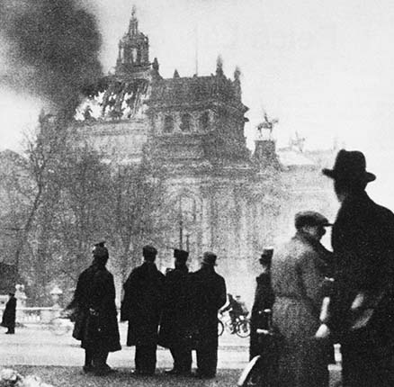 GERMANY: REICHSTAG, 1933. /nThe Reichstag at Berlin, Germany the morning after the fire of 27 February 1933.
