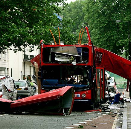 he bomb destroyed number 30 double-decker bus in Tavistock Square in central London July 8, 2005.