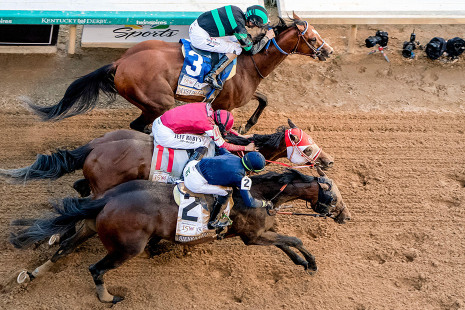 Mystik Dan (3), ridden by Brian J. Hernandez wins the 150th running of the Kentucky Derby at Churchill Downs in Louisville, United States.