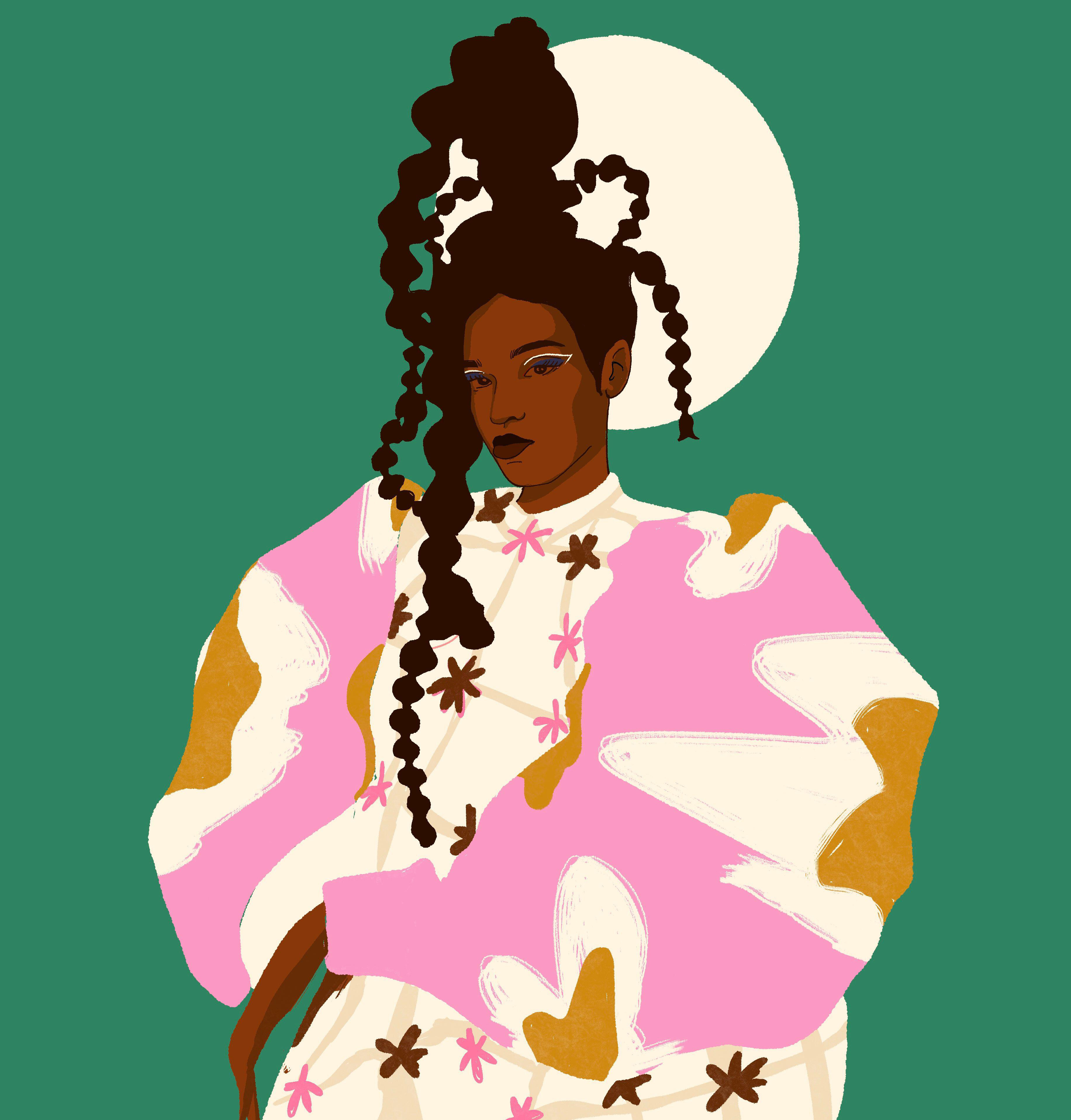 Ritratto di donna con i dreadlocks